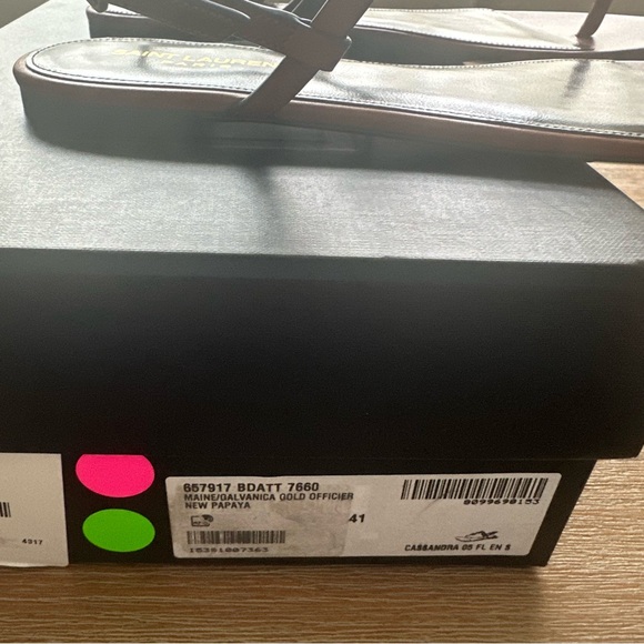 Saint Laurent Brown Cassandra Flat Sandals 41 - Picture 7 of 7